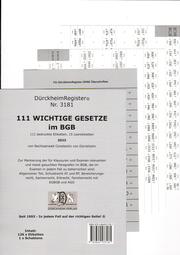 DürckheimRegister BGB - WICHTIGE §§ Im Bürgerlichen Gesetzbuch