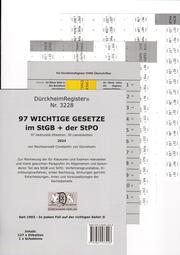 DürckheimRegister StGB+StPO - WICHTIGE §§ Im Strafrecht u Strafprozessrecht