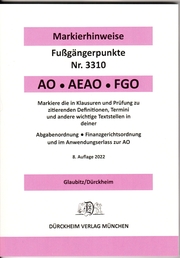 AO, AEAO, FGO - Markierhinweise/Fußgängerpunkte für das Steuerberaterexamen, Dürckheim'sche Markierhinweise
