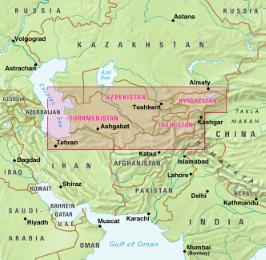 Nelles Map Landkarte Central Asia - Zentralasien - Asie centrale - Asia Central - Abbildung 1