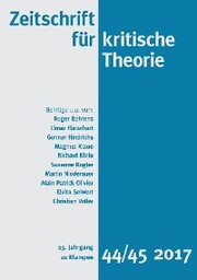 Zeitschrift für kritische Theorie / Zeitschrift für kritische Theorie, Heft 44/45 - Cover