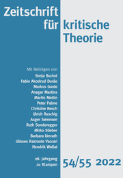 Zeitschrift für kritische Theorie / Zeitschrift für kritische Theorie, Heft 54/5 - Cover