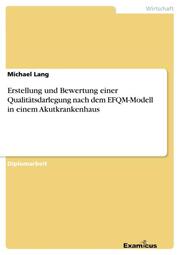 Erstellung und Bewertung einer Qualitätsdarlegung nach dem EFQM-Modell in einem