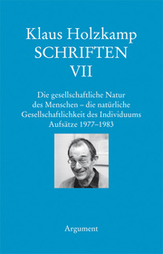 Die gesellschaftliche Natur des Menschen die natürliche Gesellschaftlichkeit des Individuums. Aufsätze 1977-1983 - Cover