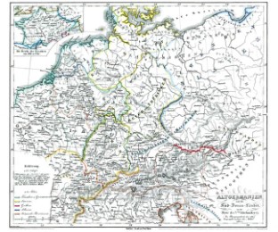 Historische Karte: Deutschland - Alt-Germanien, um 450