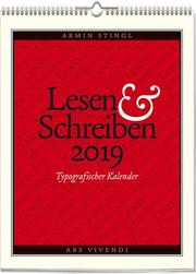 Lesen & Schreiben - Typografischer Kalender 2019