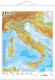 Italien physisch, Wandkarte mit Metallbeleistung
