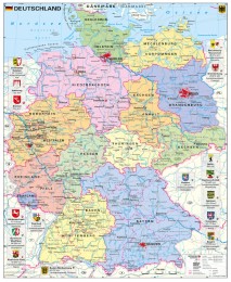 Deutschland politisch mit Wappen