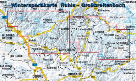 Wintersportkarte Thüringer Wald - Abbildung 1