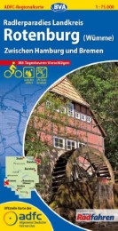 ADFC-Regionalkarte Radlerparadies Landkreis Rotenburg (Wümme) mit Tagestouren-Vorschlägen, 1:75.000, reiß- und wetterfest, GPS-Tracks Download