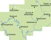 ADFC-Regionalkarte Neckar-Odenwald, 1:50.000, reiß- und wetterfest, GPS-Tracks Download