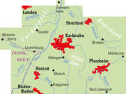 ADFC-Regionalkarte Karlsruhe und Umgebung, 1:50.000, mit Tagestourenvorschlägen, reiß- und wetterfest, E-Bike-geeignet, GPS-Tracks Download - Abbildung 1