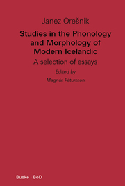 Studies in the Phonology and Morphology of Modern Icelandic