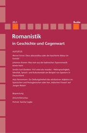 Romanistik in Geschichte und Gegenwart 25,1 - Cover