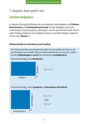 Flächenberechnung - Umfang und Fläche von Rechteck und Quadrat ab 5. Klasse, A5-Heft - Abbildung 3