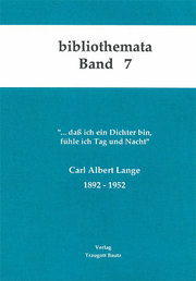 Carl Albert Lange 1892-1952 - Cover