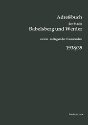 Adreßbuch der Städte Babelsberg und Werder, 1938/39 - Cover