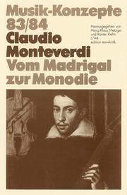 Vom Madrigal zur Monodie - Cover