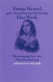Fanny Hensel, geb. Mendelssohn Bartholdy - Cover