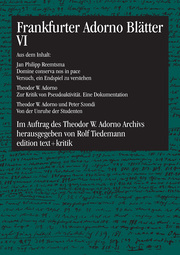 Frankfurter Adorno Blätter VI