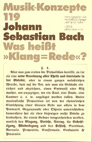 Johann Sebastian Bach: Was heißt 'Klang-Rede'?