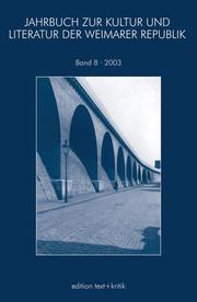 Jahrbuch zur Kultur und Literatur der Weimarer Republik 8 - Cover