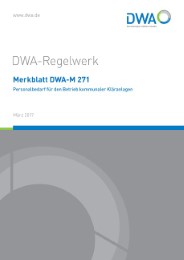 Merkblatt DWA-M 271 - Personalbedarf für den Betrieb kommunaler Kläranlagen