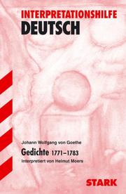 Johann Wolfgang von Goethe: Gedichte 1771-1783