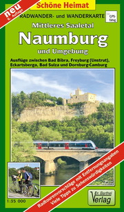 Radwander- und Wanderkarte Mittleres Saaletal Naumburg und Umgebung
