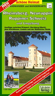 Radwander- und Wanderkarte Rheinsberg, Neuruppin, Ruppiner Schweiz und Umgebung