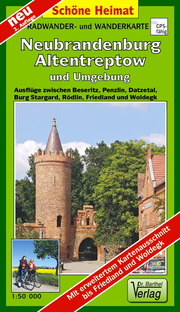 Radwander- und Wanderkarte Neubrandenburg, Altentreptow und Umgebung