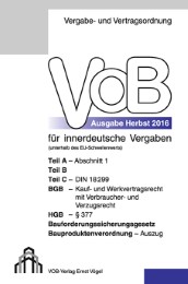 VOB Ausgabe Herbst 2016 für innerdeutsche Vergaben