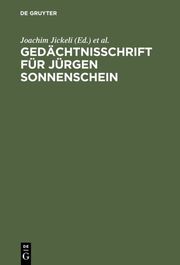 Gedächtnisschrift für Jürgen Sonnenschein - Cover