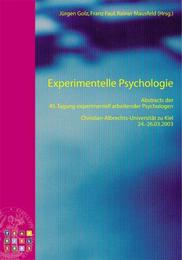 Experimentelle Psychologie - Cover