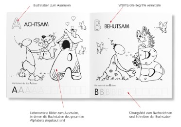 Oups Malbuch mit Werte-Alphabet - Illustrationen 2