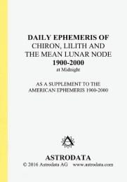 Daily Ephemeris of Chiron, Lilith and the Mean Lunar Node 1900-2000 at Midnight
