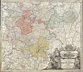 Historische Karte: Fürstentümer Gotha, Coburg und Altenburg 1729