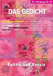 Das Gedicht. Zeitschrift /Jahrbuch für Lyrik, Essay und Kritik / DAS GEDICHT Nr. 10 - Cover