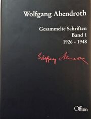 Wolfgang Abendroth Gesammelte Schriften
