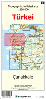 Çanakkale - Topographische Reisekarte 1:250.000 Türkei (Blatt 3)
