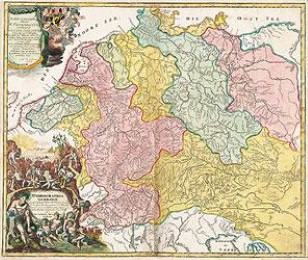 Historische Flußlaufkarte: Älteste Flusslauf Karte Deutschlands - Hydrographia Germaniae 1712