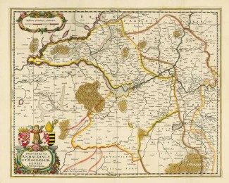 Historische Karte: Das Fürstentum Anhalt und das Erzbistums Magdeburg 1647 - Pla