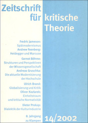 Zeitschrift für kritische Theorie / Zeitschrift für kritische Theorie, Heft 14 - Cover