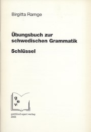 Übungsbuch zur schwedischen Grammatik - Schlüssel - Cover