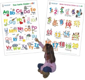 Das bunte Kinder-ABC + Meine tierischen Zahlen von 1-20 + Posterschienen - Abbildung 1