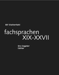 Fachsprachen XIX-XXVII - Cover