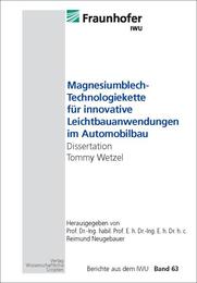 Dissertation Wetzel, Tommy / Berichte aus dem IWU Bd.63 - Cover