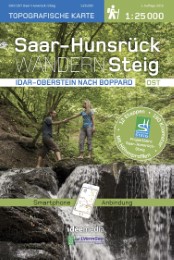 Saar-Hunsrück-Steig Wanderkarte Ost 1:25 000 mit Online-Anbindung und Höhenprofilen