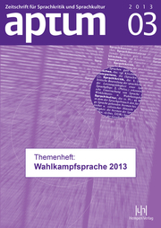 Aptum - Zeitschrift für Sprachkritik und Sprachkultur 03/2013