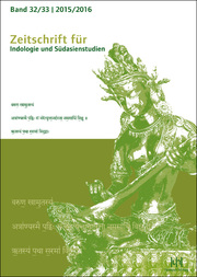 Zeitschrift für Indologie und Südasienstudien, Band 32/33 (2015/2016)